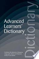 Advanced Learner's Dictionary