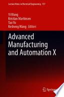 Advanced Manufacturing and Automation X