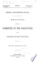 Affairs in the Philippine Islands