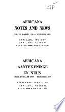 Africana Notes and News