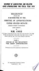 Agricultural Appropriations for ...