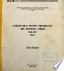 Agricultural project preparation and appraisal course IICA-EDI 1983. Final Report