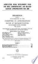 Agriculture, Rural Development, Food and Drug Administration, and Related Agencies Appropriations for 2006: Food and Drug Administration, Rural Development, Agricultural Research Service