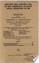 Agriculture, Rural Development, Food and Drug Administration, and Related Agencies Appropriations for 2006