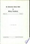 Air University Library Index to Military Periodicals