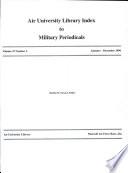 Air University Library Index to Military Periodicals