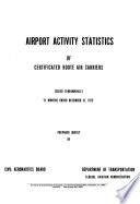 Airport Activity Statistics of Certified Route Air Carriers