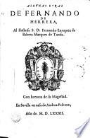 Algunas obras de Fernando de Herrera ...