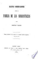 Algunas observaciones sobre la familia de las Amarantáceas