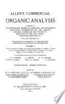 Allen's Commercial organic analysis v. 5, 1911