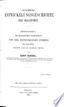 Allgemeine Entwickelungsgeschichte Der Organismen