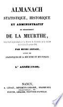 Almanach statistique, historique et administratif de la Meurthe