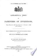 Alphabetical Index of Patentees of Inventions