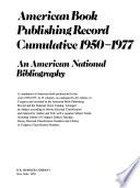 American Book Publishing Record Cumulative, 1950-1977