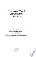 American Novel Explication, 1991-1995