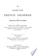 An Elementary French Grammar ...