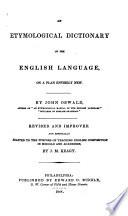 An Etymological Dictionary of the English Language on a Plan Entirely New