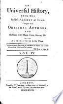 An Universal History From The Earliest Account of Time