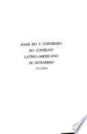 Anais do V Congresso do Conselho Latino-Americano de Estrabismo (C.L.A.D.E.)