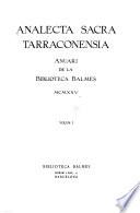 Analecta sacra Tarraconensia