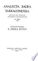 Analecta sacra Tarraconensia