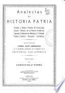 Analectas de historia patria ...