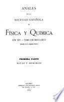 Anales de físcica y qui̋mica