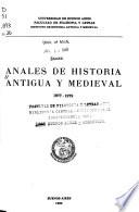 Anales de historia antigua y medieval