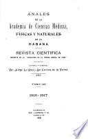 Anales de la Academia de ciencias medicas, físicas y naturales de la Habana