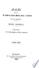 Anales de la Academia de ciencias medicas, físicas y naturales de la Habana