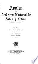 Anales de la Academia Nacional de Artes y Letras