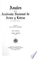 Anales de la Academia Nacional de Artes y Letras