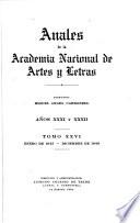Anales de la Academia Nacional de Artes y Letras