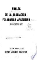 Anales de la Asociación Folklórica Argentina