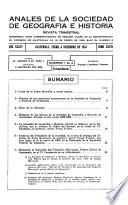Anales de la Sociedad de Geografia e Historia