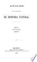 Anales de la Sociedad Española de Historia Natural