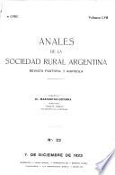Anales de la Sociedad Rural Argentina