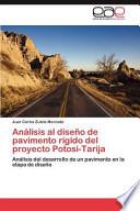 Análisis Al Diseño de Pavimento Rígido Del Proyecto Potosi-Tarij