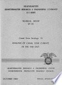 Analogs of Canal Zone Climate in the Far East