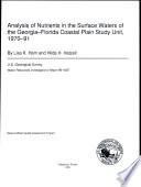 Analysis of Nutrients in the Surface Waters of the Georgia-Florida Coastal Plain Study Unit, 1970-91