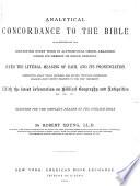 Analytical Concordance to the Bible on an Entirely New Plan