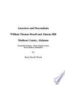 Ancestors and Descendants, William Thomas Rozell and Almena Hill, Madison County, Alabama