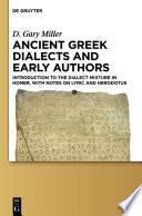 Ancient Greek Dialects and Early Authors