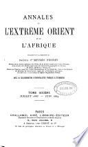 Annales de l'Extrême Orient et de l'Afrique