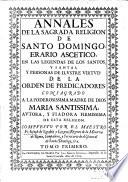 Annales de la sagrada Religion de S. Domingo