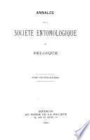 Annales - Société entomologique de Belgique