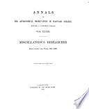 Annals of the Astronomical Observatory of Harvard College