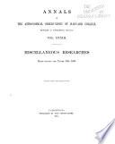 Annals of the Astronomical Observatory of Harvard College