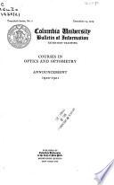Announcement of Professional Courses in Optometry