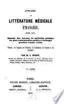 Annuaire de littérature médicale étrangère